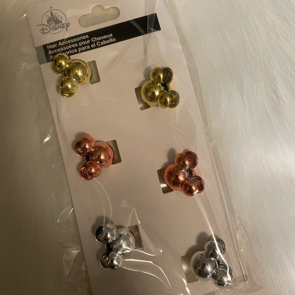 NWT Disney hair accessory clip women girl WDW 50th Anniversary pink gold silver